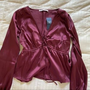 Long Sleeve Satin Top